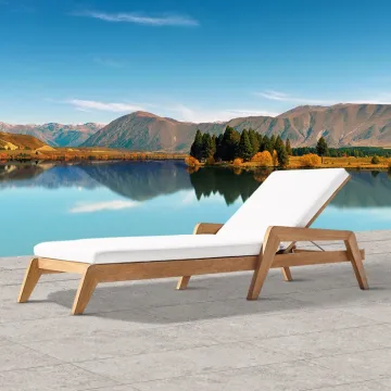 All Weather Teak Wood Garden Sun Lounger