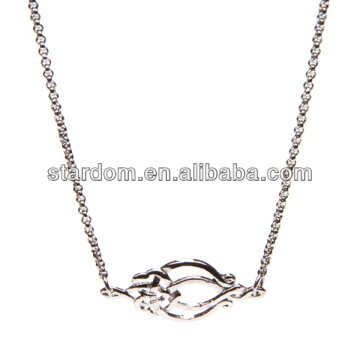 Pendant charm steel chain statement necklace