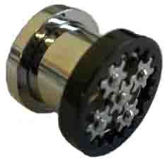 Black Acrylic Ear Tunnel with central Big Gem