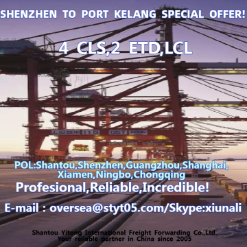 Expédition de consolidation LCL de Shenzhen à Port Kelang