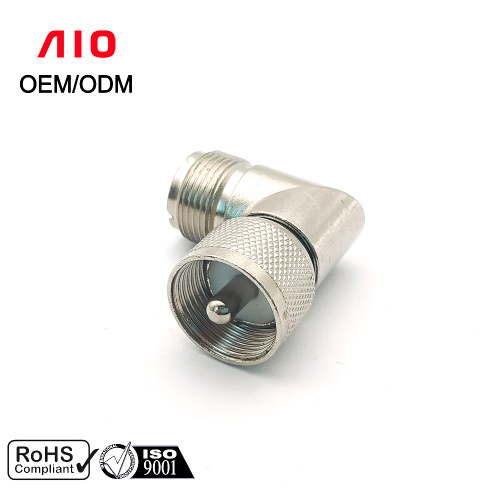 UHF L-Shape PL259 to SO239 RF Coaxial Adapter