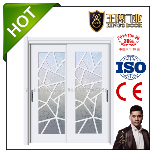 Interior glass wood double door for hall