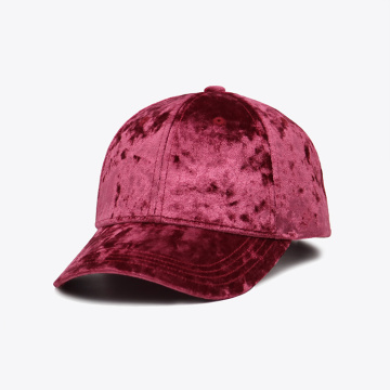 Red Suede Velvet Baseball Cap