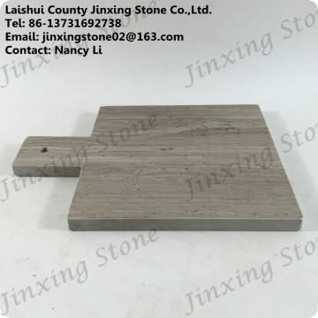 China Made Ancient Wood Marble Cheese Board Natural Stone Plate Marble Serving Board with Handle