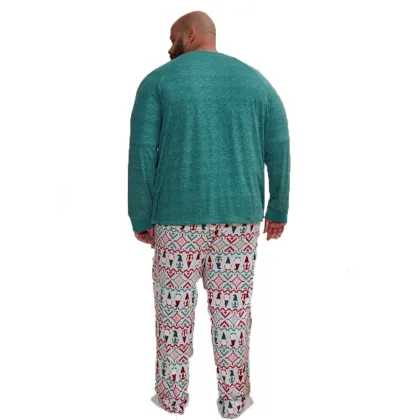 Hot Selling Christmas Pajamas Set - Family Matching Cotton Plus Size Green Custom Pajamas