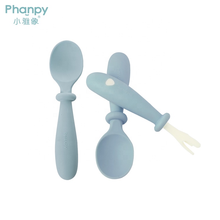 Cheap-Goods From Baby Silicone Food Spoon And Fork
