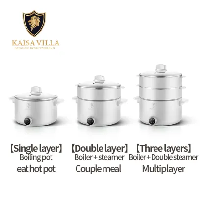 800W 2.5L Stainless Steel Electric Steamer - Multi-Tier Electric Food Steamer