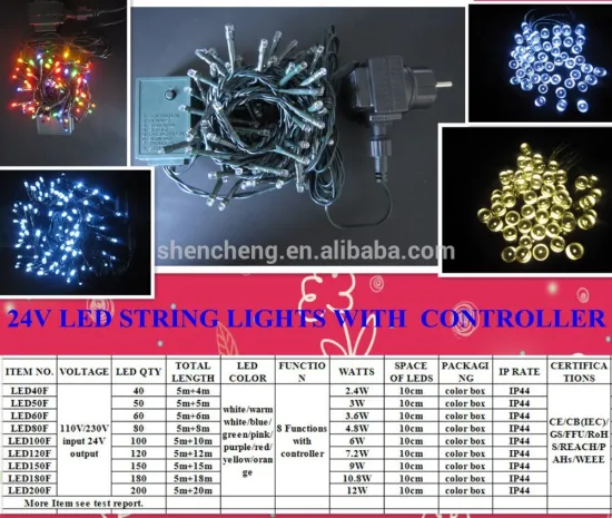 24V led strip light led christmas lights with controller for christmas decoration,street string lights factory wholesale