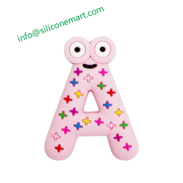 Food grade A B C Letters Shape silicone teether toys for baby