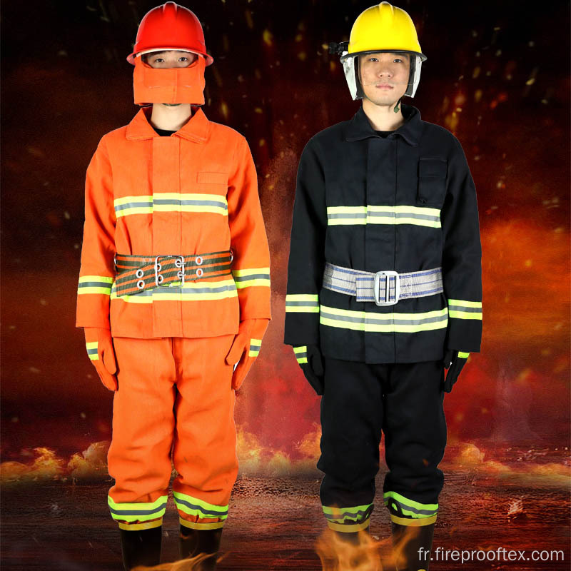 Black Aramid Fireproof Forest Firefiching Suit Tissu