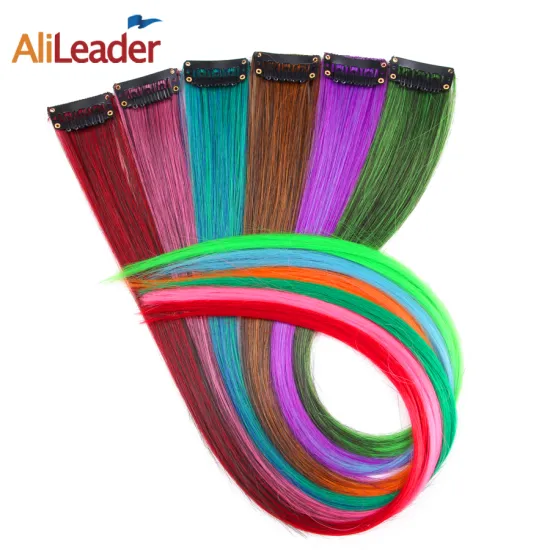 AliLeader Best Wholesale 20 Inch Single Synthetic Clip In Hair One Piece Hair Extension Silky Straight Clip In Hair Extension