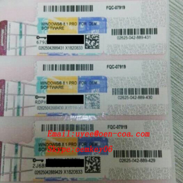 Microsoft Windows 8.1 Professional OEM COA Label