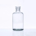 Botella de reactivo transparente de boca estrecha con tope 250 ml