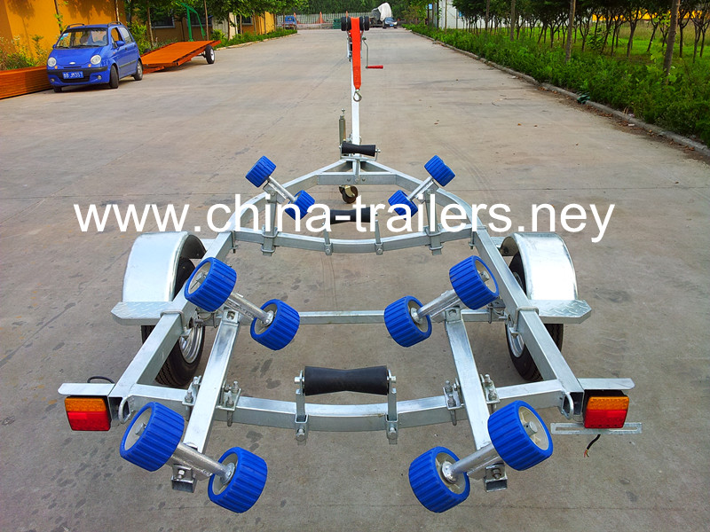 CE European Small Galvanized Roller Boat Trailer