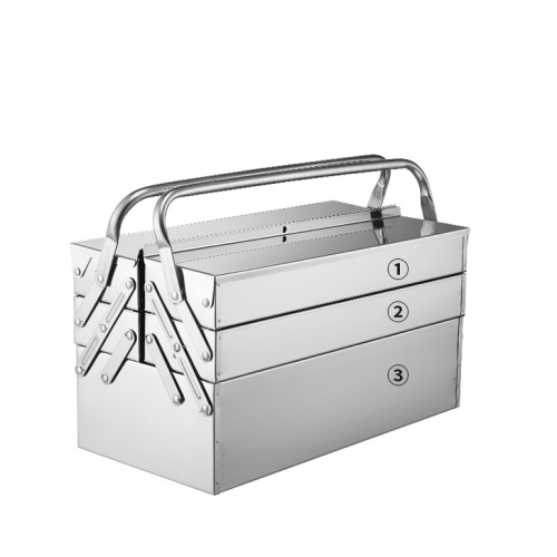 Stainless steel vehicle mounted industrial folding toolbox