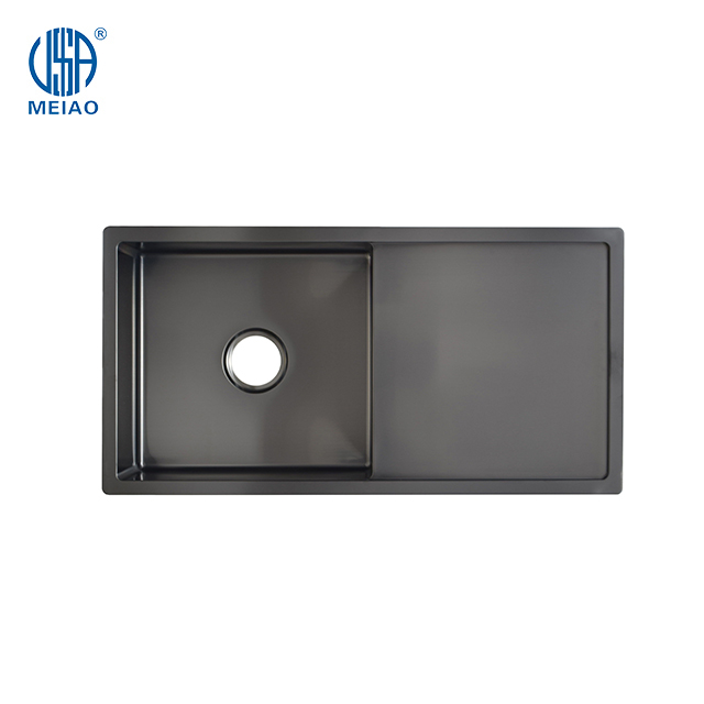 Black Stainless Steel Drainboard Farmhouse Outdoor Sink China Manufacturer