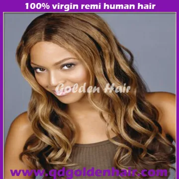 Golden Hair Malaysian Silk Full Lace 100% Human Hair Wig Wholesale