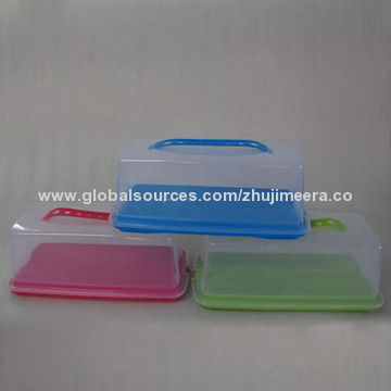 plastic rectangle cake box with handles