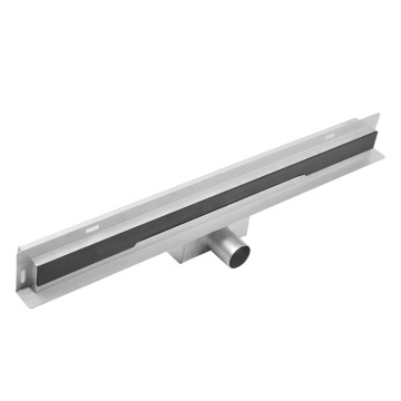 Stainless Steel Linear Drain with Invisible Side Outlet for Showers