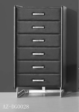 White Faux Leather Tall boy bedside table design AZ-DG0028#