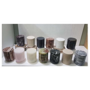 Barattoli di candele in marmo personalizzati con coperchio - taglie multiple e design