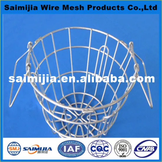 metal wire mesh baskets with liner and handle