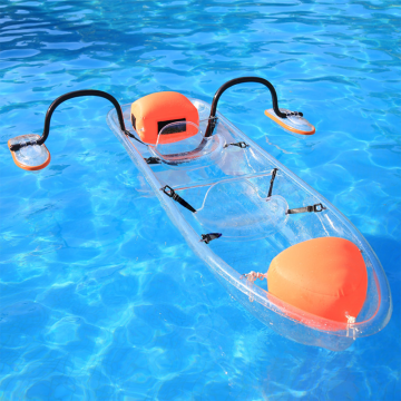 Hot Selling Plastic Clear Kayaks for 2 Person with Paddle and Cushion