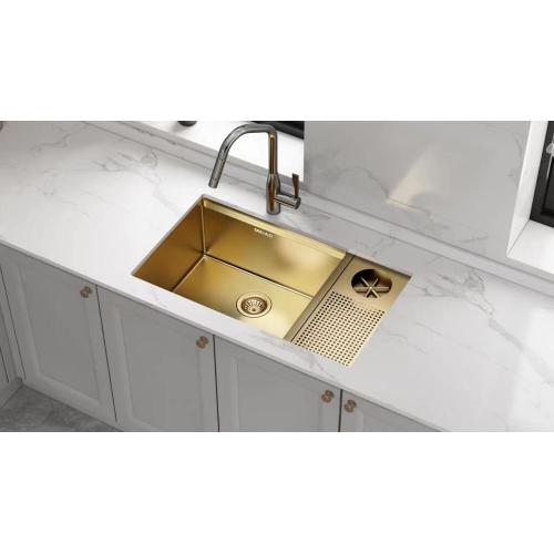 Cup Rinser Golden PVD Color Handmade Kitchen Sink