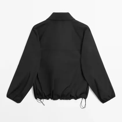 Women's zipper detail technology fabric sportswear