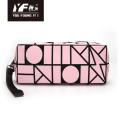 Geometric design pink PVC hand bag