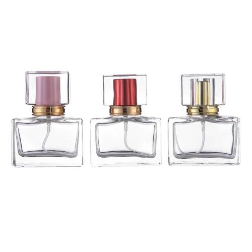 Garrafas de spray de vidro de luxo elegantes com tampa acrílica