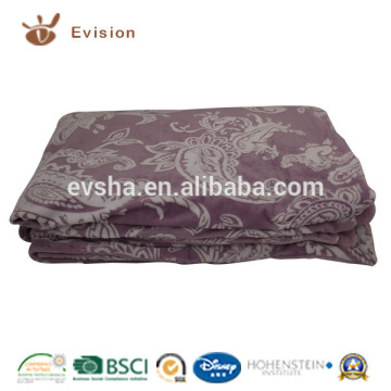 2015 NEW Microfiber Flannel Fleece Blanket With Printed Flower Style