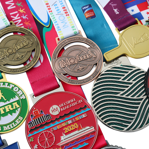 Medaglia maratona sportiva in lega di zinco metallica personalizzata