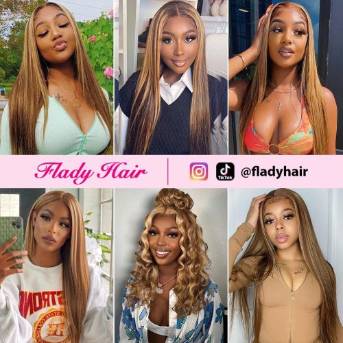 Ombre Lace Front Wig Human Hair Pre Plucked Glueless HD Lace Frontal Wig