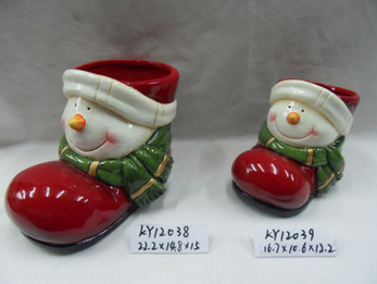2014 Wholesale Christmas Ceramic Stocking Gift