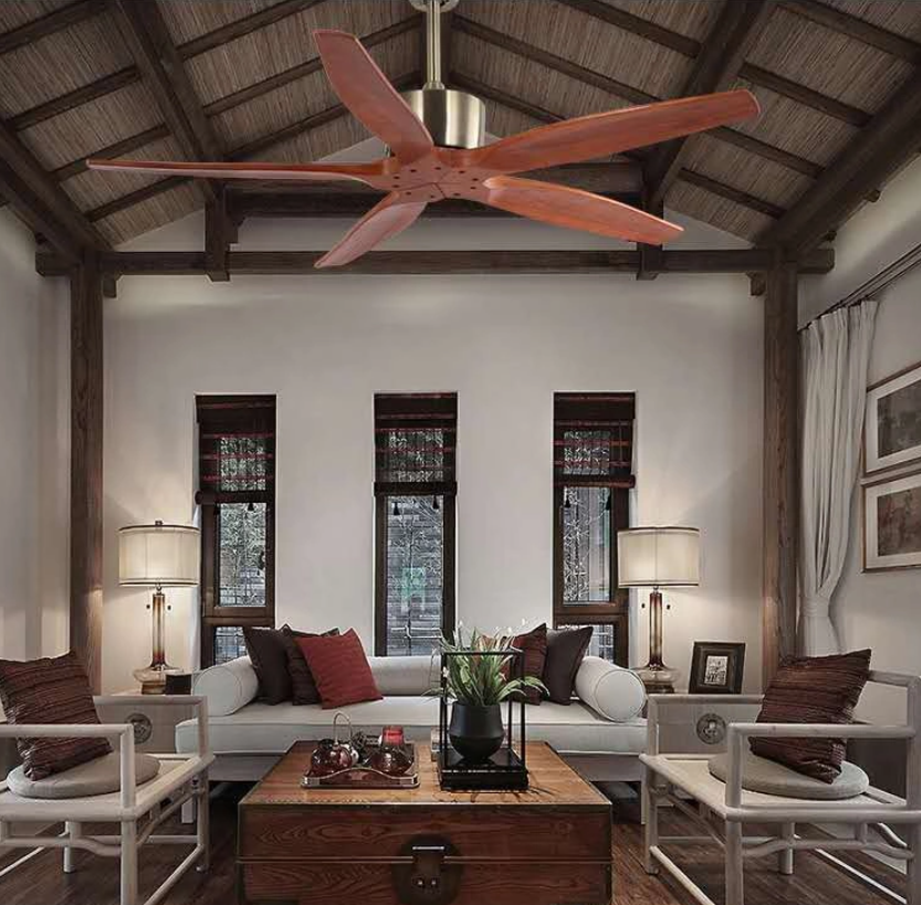 Eco-friendly wooden leaf ceiling fan