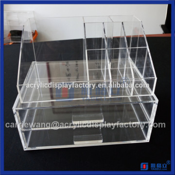 Hot sale!! transparent acrylic makeup brush holder with lipstick holder
