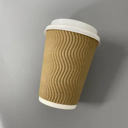 Disposable Printed Company Logo 420ml Paper Cups