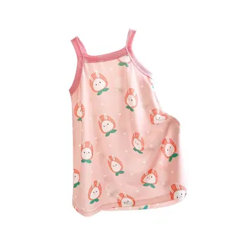 Girls' Sleeveless Suspender Nightgown - Princess Floral Print Summer Dress