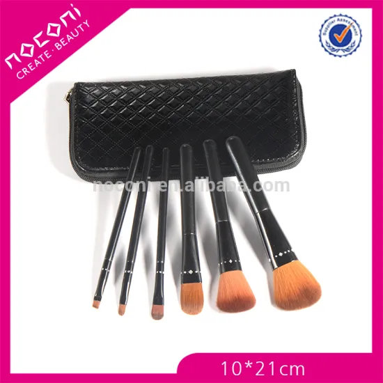 Top Sale Private Label 6pcs black pouch kabuki makeup brush set