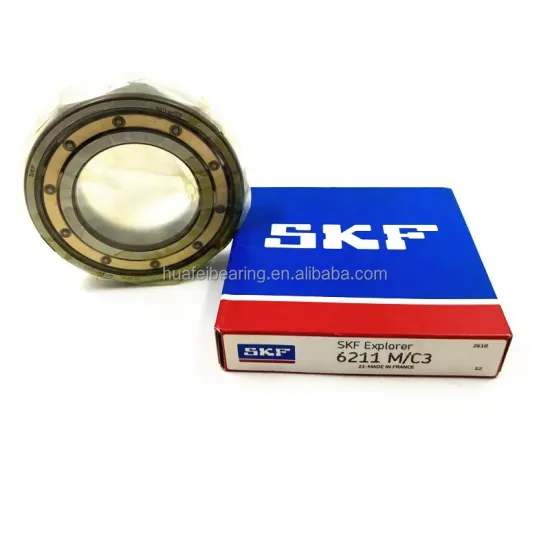 High Quality SKF Brass Cage Deep Groove Ball Bearings 2Z 2RSH 2RS1 6211MC3