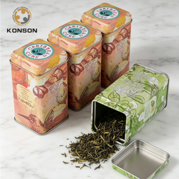 Metal Square Tea Tin Cans Custom Printed