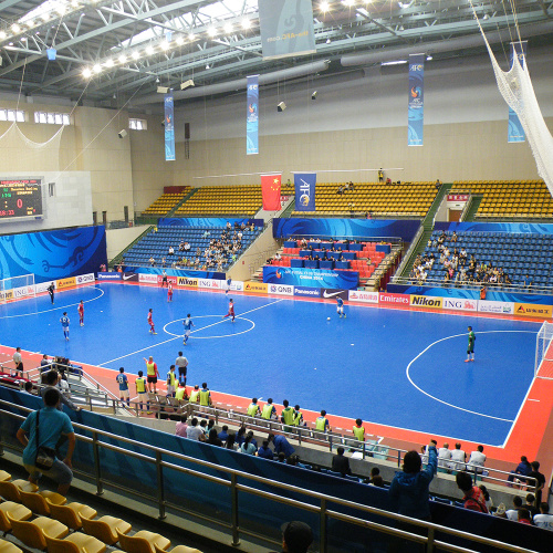 Ladrilhos da quadra de futsal; Andar de esportes interno