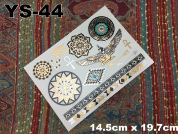 14.5*19.7cm Body Art Temporary Tattoo Sex Products Flash Tattoo, Metallic Gold Tattoos