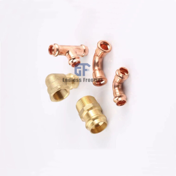 Copper Tube Tee Fittings for Refrigeration (1/4, 3/8, 1/2, 5/8 Inch)