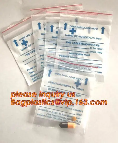 1.5mil Resealable packaging bag/Small LDEP Zip Seal Plastic Pill Bags, plastic medical pill zip lock bag, sachet herbal pills pa