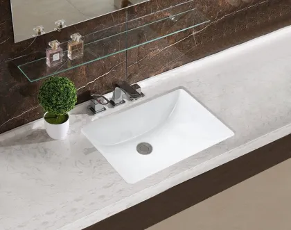 Cheap White Ceramic Marble Bathroom Washbasin with CUPC Certifications