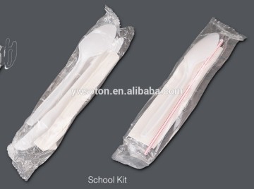 Individually Wrapped PP Plastic Cutlery Sets Disposable Flatware Tableware