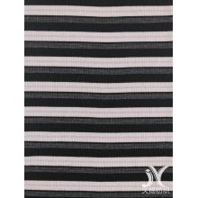 Stripe Metallic Rib Knit Fabric