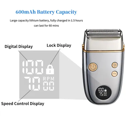 Premium Rechargeable Electric Shaver for Men - Cordless Beard Trimmer and Face Razor